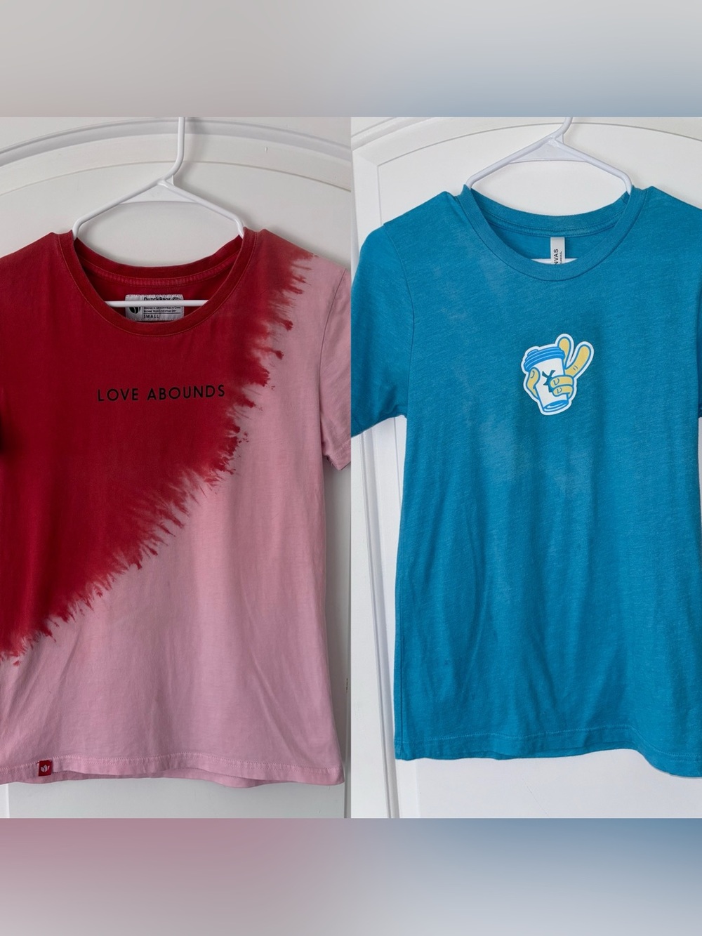 Dutch Bros tee shirt bundle Love Abounds tie dye peace sign S small